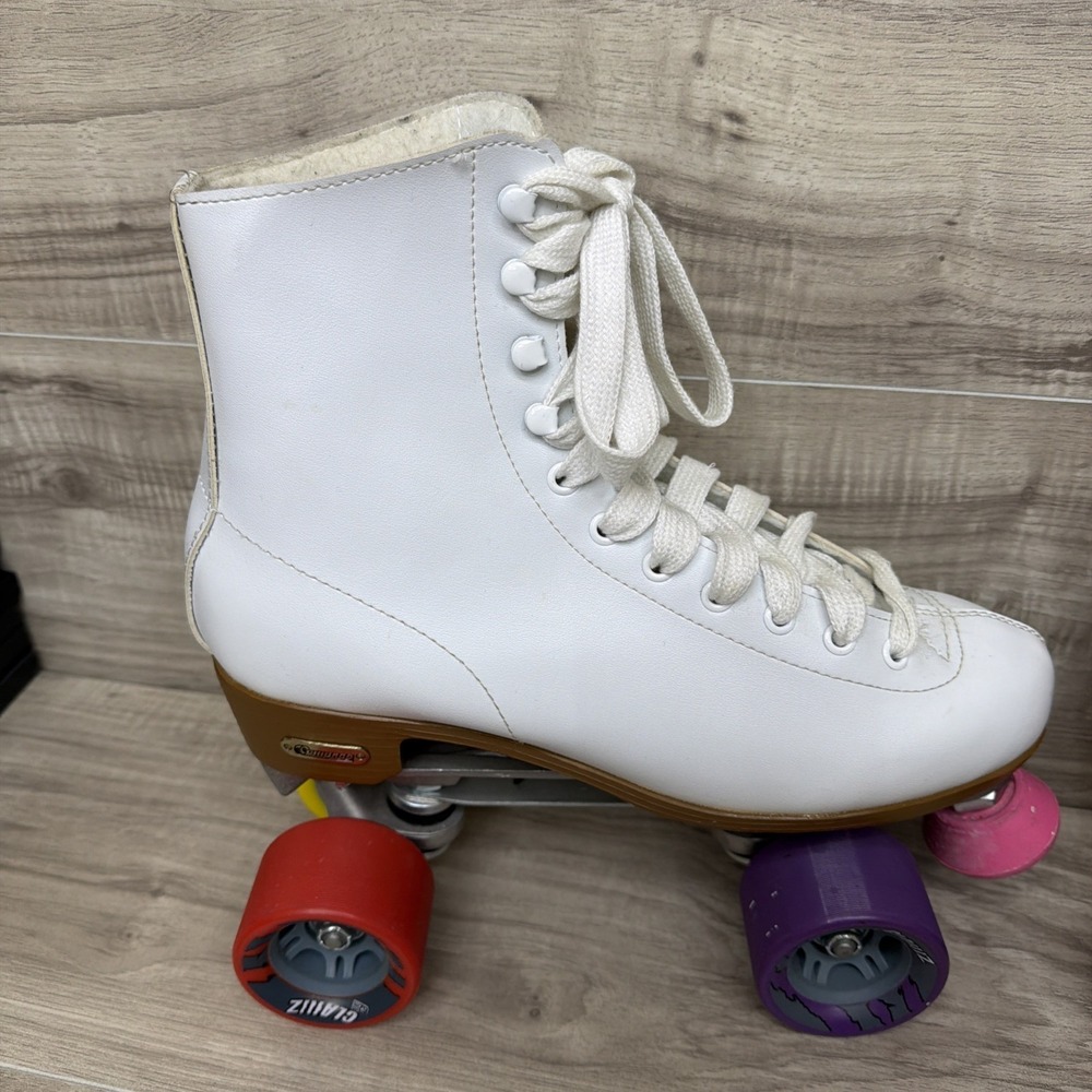 Chicago Roller Skates Womens Size 10 White Pink Wheels - Picture 6 of 15